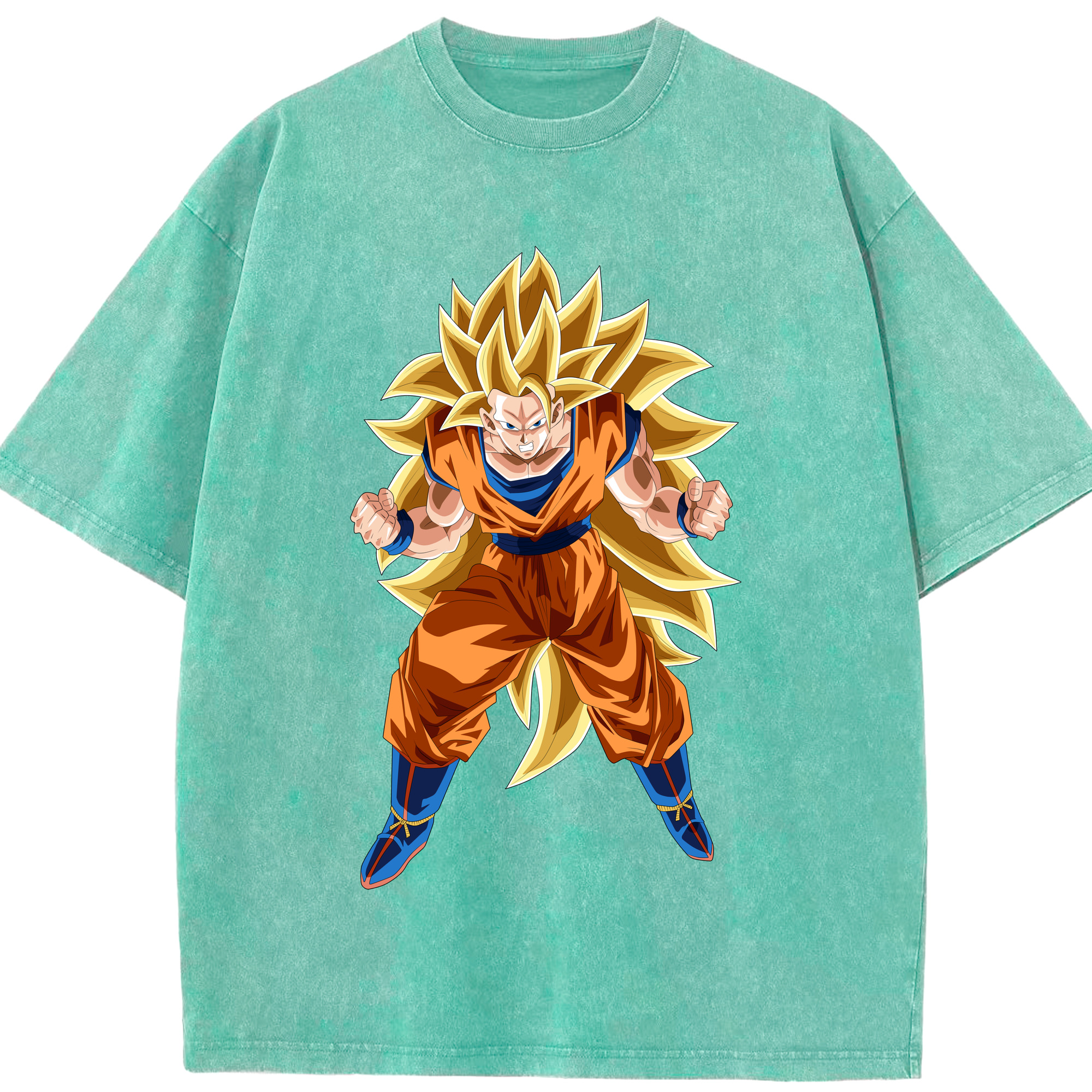 （画像用） ドラゴンボール 孫悟空（そん ごくう）Son Goku カカロット DRAGON BALL Kakarotto 綿100% ヴィンテージ風 半袖Tシャツ（フロントプリント）